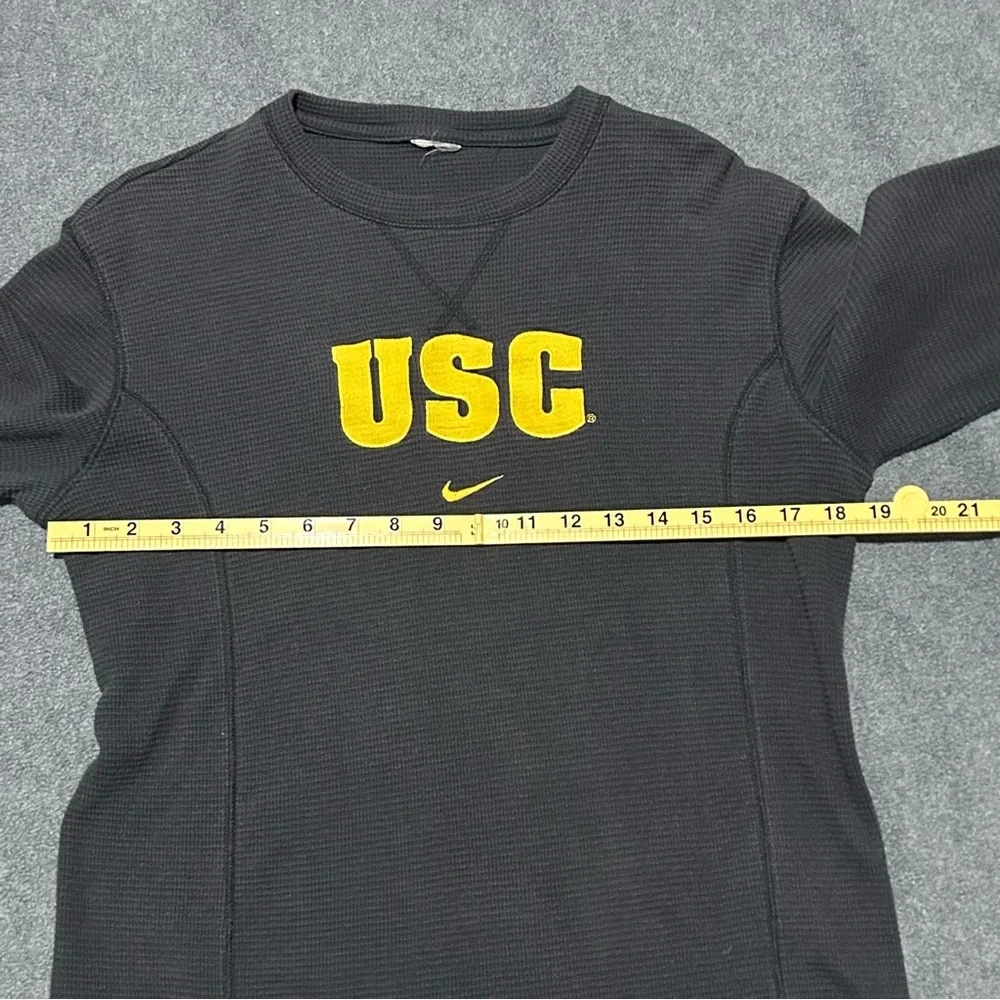 Vintage Nike USC Trojans Black Thermal Long Sleeve Athletic Shirt - S